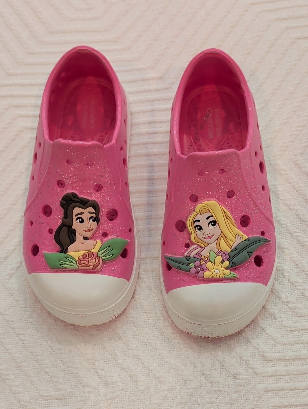 Girls' Harper Canyon Disney Pink Slip-On Shoes with Floral Character Accents